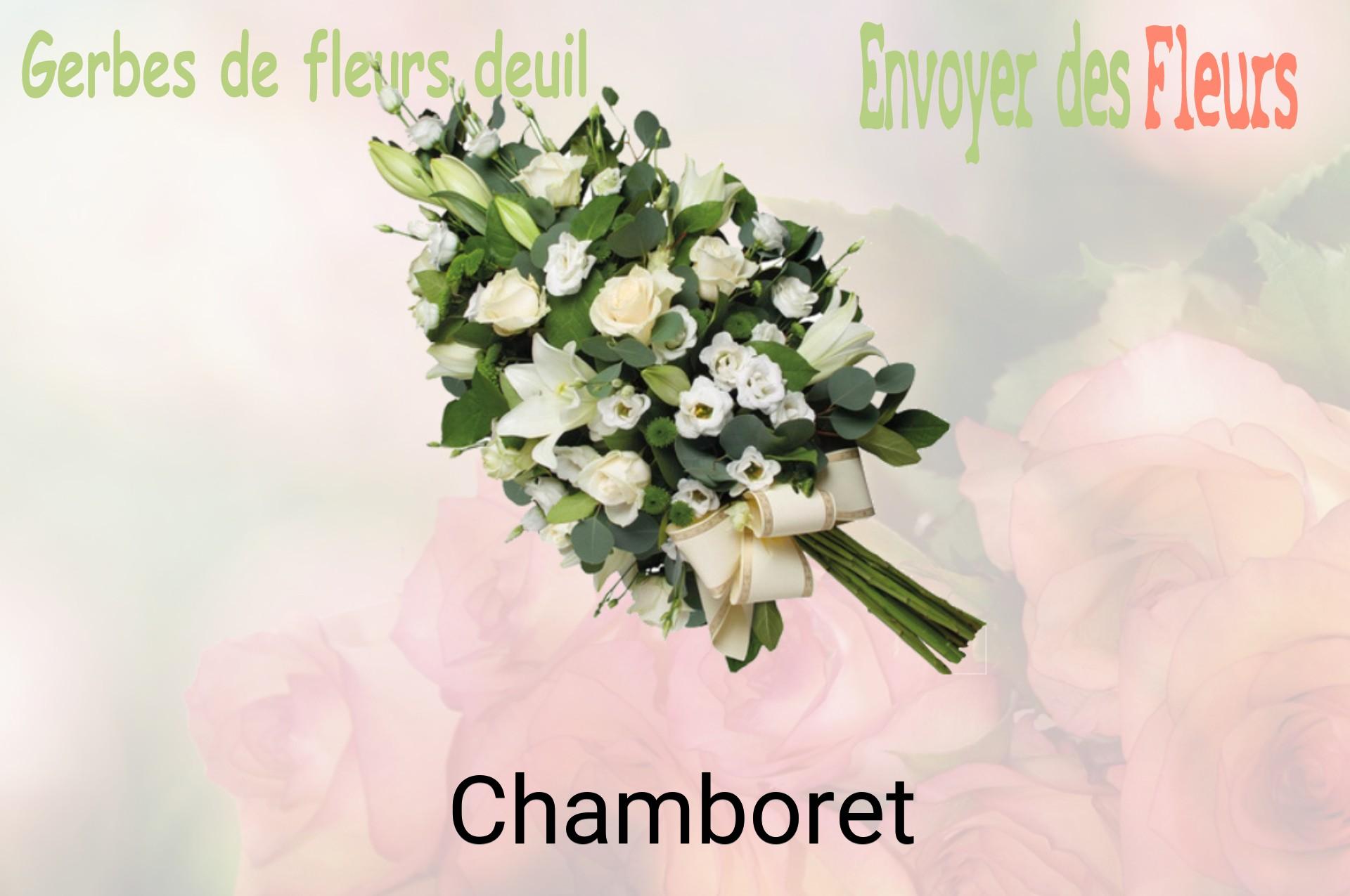 Gerbe de fleurs de deuil livrée à Chamboret